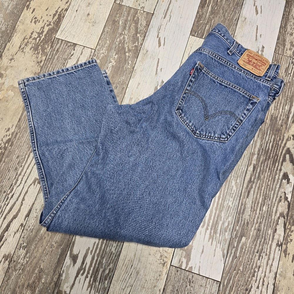 Vintage 2007 Men's Levi's 550 Blue Denim Jeans Straight Leg Size 42x32 Y2K